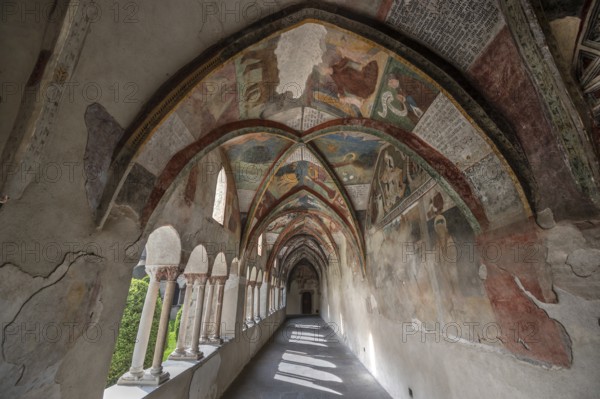 Cathedral cloister around 1370, the frescoes were painted from around 1390, Bressanone Cathedral,