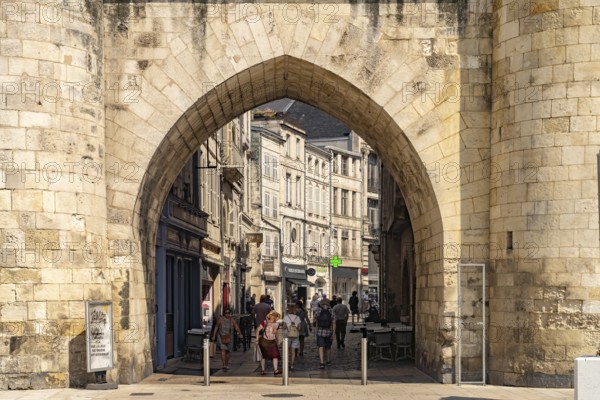 Entrance to the historic city centre through the Porte de la Grosse Horloge clock tower in La