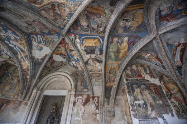 Cathedral cloister around 1370, the frescoes were painted from around 1390, Bressanone Cathedral,