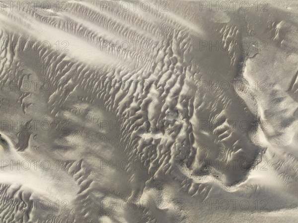 Patterns in the sand of the Namib Desert. Aerial view. Drone shot. Skeleton Coast National Park,