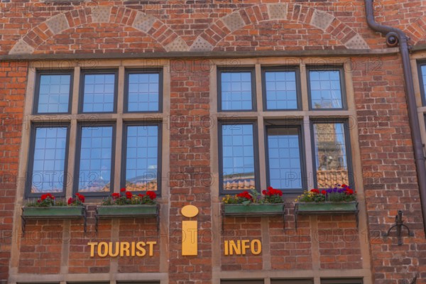 Tourist information in the Haus des Glockenspiels, Böttcherstrasse, cultural monument in the