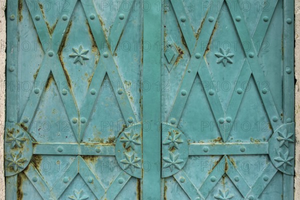 Detail of an old metal door with pattern, background, texture, Montenegro, Balkans