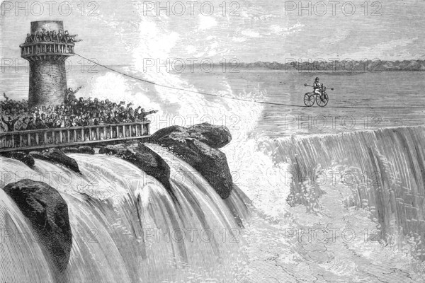 Bicycle Ride over Niagara Falls, A velocipede ride over Niagara Falls is a daring endeavour