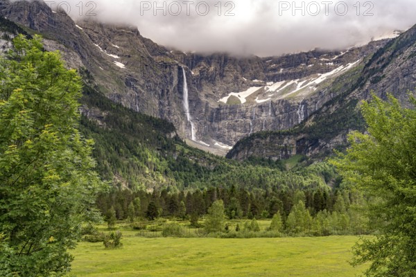 The Cirque de Gavarnie basin, UNESCO World Heritage Site in the Pyrenees National Park near