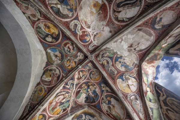 Cathedral cloister around 1370, the frescoes were painted from around 1390, Bressanone Cathedral,