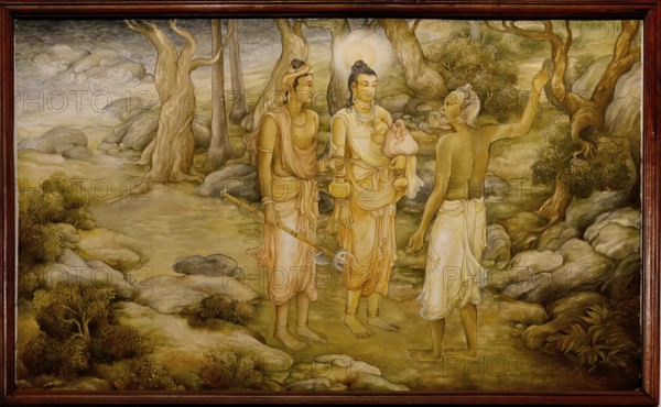 Temple of the sacred Tooth Relic or Sri Dalada Maligawa, Painted panel depicting the history of the