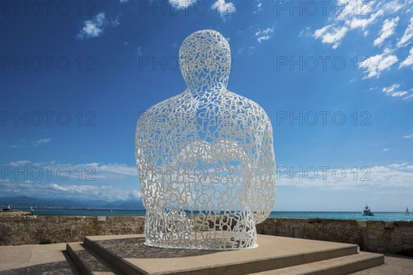 Sculpture made of letters, Le Nomade, artist Jaume Plensa, Antibes, Provence Alpes Côte d'Azur,