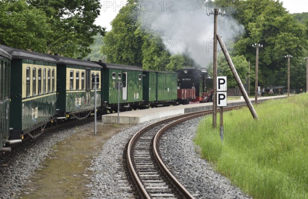 The Raging Roland, narrow-gauge railway, on Rügen, Mecklenburg-Vorpommern, Germany