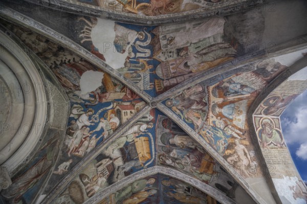 Cathedral cloister around 1370, the frescoes were painted from around 1390, Bressanone Cathedral,