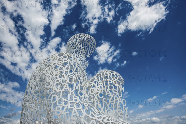 Sculpture made of letters, Le Nomade, artist Jaume Plensa, Antibes, Provence Alpes Côte d'Azur,