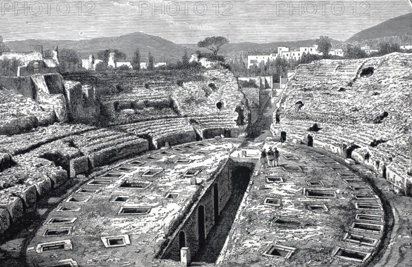 The Arena of Pozzuoli, c. 1800, Theatre, Campania, Italy, Historical, digitally restored