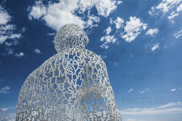 Sculpture made of letters, Le Nomade, artist Jaume Plensa, Antibes, Provence Alpes Côte d'Azur,