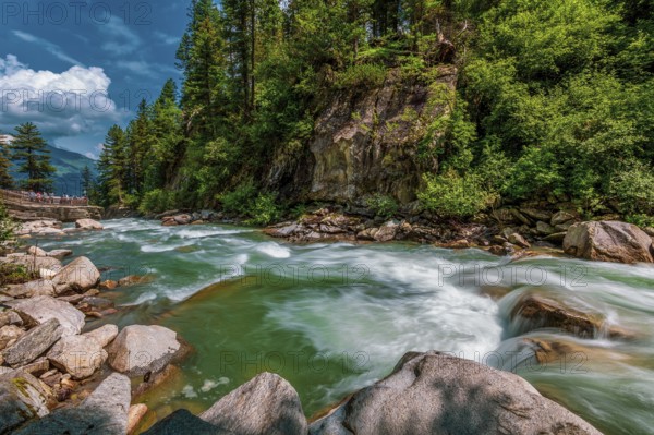 The river Krimmler Ache in the Hohe Tauern National Park in Austria. The Krimmler Ache forms the