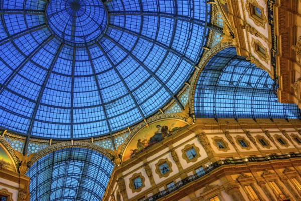 MILAN, ITALY - SEP 14, 2018: Interior of historic Galleria Vittorio Emanuele II owned by comune of