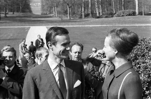 Margrethe II of Denmark. Pictured with Henri de Laborde de Monpezat at Fredensborg palace in