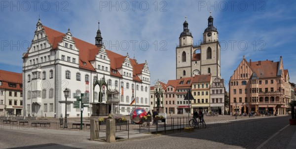 Wittenberg Market Square 79619 Town Hall 16th century by Sebastian Krüger Town Church 14-16th