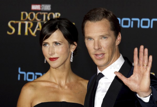 Benedict Cumberbatch and Sophie Hunter at the World premiere of 'Doctor Strange' held at the El
