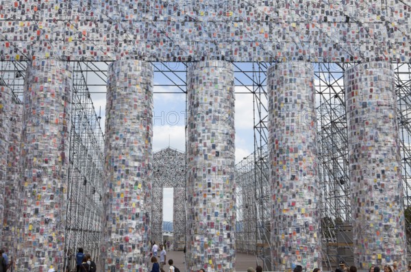 'The Parthenon of Books' by the Argentinian conceptual artist Marta Minujin, banned books,