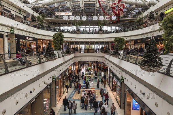 Lisbon, Portugal, 12 28 2018: Contemporary interior design of the Vasco da Gama shopping mall with