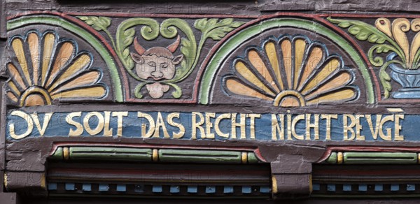 Half-timbered house, Weser Renaissance style, Hoexter, Weser Uplands, North Rhine-Westphalia,