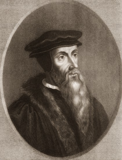 Johannes Calvin or Jean Cauvin, 1509 - 1564, a French-born reformer and founder of Calvinism,