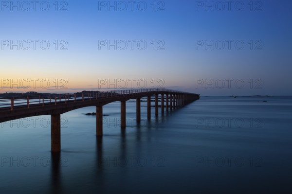 Bridge to Ferry to Ile de Batz, Roscoff, Brittany.This bridge is used during the low tide.The