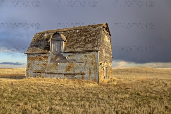Prairie Storm Clouds rural Saskatchewan Old Barn