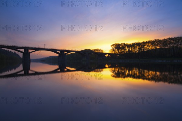 Branik bridge at sunrise. This bridge widely known as Bridge of intelligence is a rail and