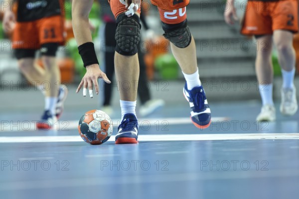 LUBIN, POLAND - MARCH 13, 2019: Polish PGNiG Superleague men in handball match between MKS Zaglebie