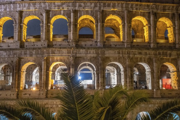 The Colosseum, famous and unique historical building of the Eternal City. View in the morning with