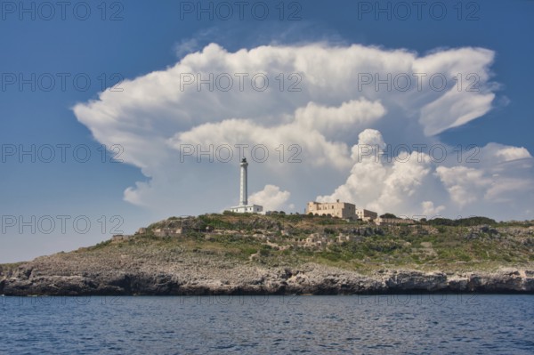 The lighthouse is the town's landmark, built in 1864 on the cape Punta Meliso at a height of 102
