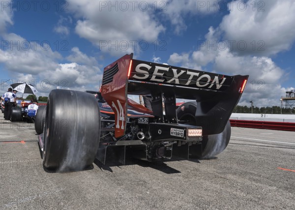 SANTINO FERRUCCI (14) of Woodbury, Connecticut prepares to practice for the Honda Indy 200 at