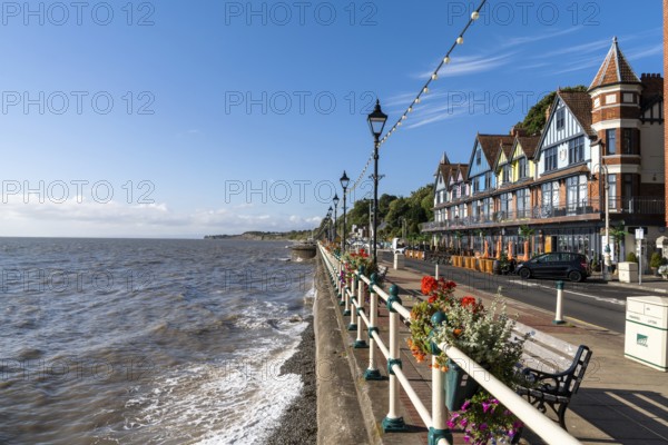 Penarth, United Kingdom, 31 August, 2022: view of the esplanade in Penarth on the shores of Cardiff