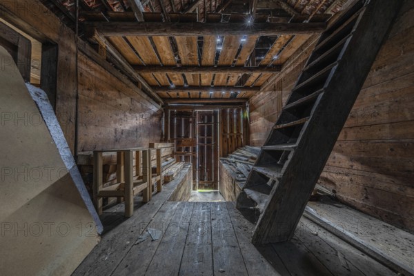 The attic in a house built around 1750 that has since been demolished. Menznau, Lucerne,