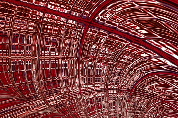 Abstract technology background - computer- generated image. Fractal geometry: distorted curved