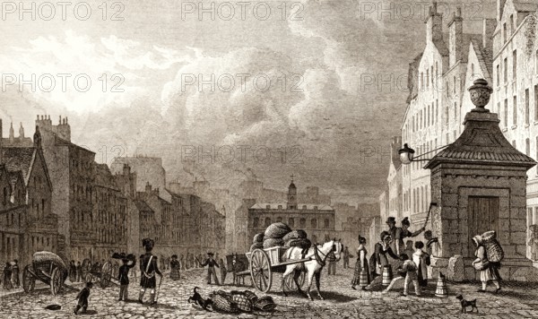 The Grass Market, looking West, Edinburgh, Scotland, 19th century, from Modern Athens by Th. H.
