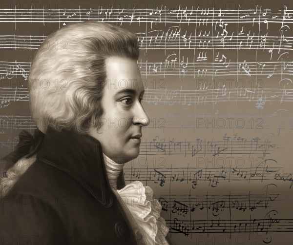 Wolfgang Amadeus Mozart, 1756 – 1791, composer of classical music, First Viennese School, notesheet