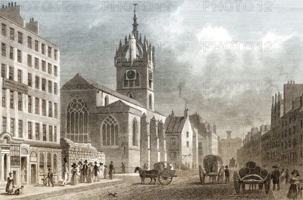 St Giles' Church, looking West, Edinburgh, Scotland, 19th century, from Modern Athens by Th. H.