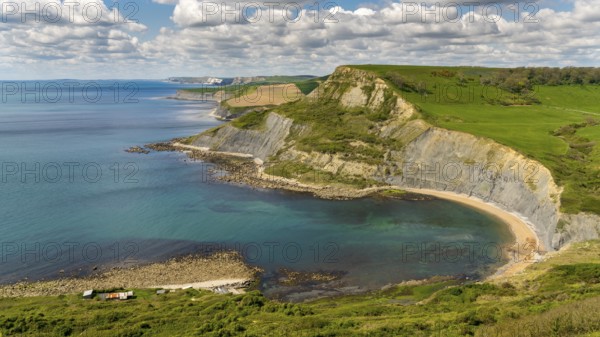 View from the South West Coast Path over Chapman's Pool, near Worth Matravers, Jurassic Coast,