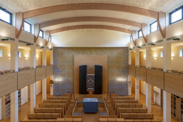 Krefeld, Jewish community centre in Wiedstraße. Synagogue with Torah shrine (Hechal), view from the