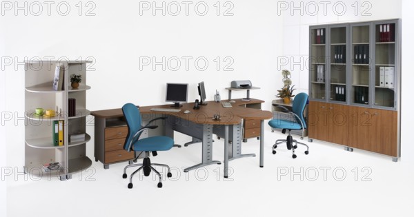 Office furniture on a white background, Novosibirsk, Russia
