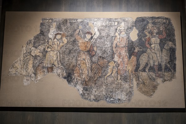 Seven deadly sins, Sieso wall paintings, 16th century, fresco torn off and transferred to canvas,