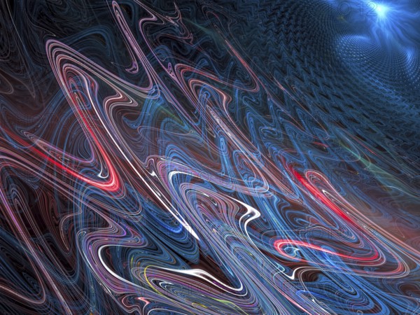 Wavy technology fractal background - abstract computer-generated image. Digital art: colored waves