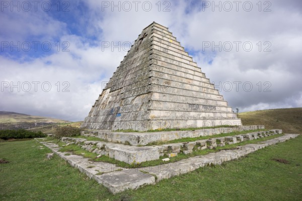 Pyramid of the Italians, 1937, mausoleum built by Francisco Franco after the Battle of Santander,