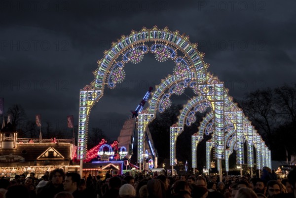 London, United Kingdom, December 12, 2015: People at Winter Wonderland amusement park in Hyde park