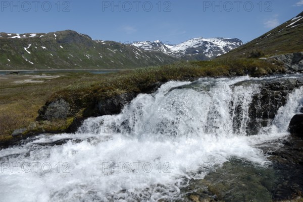 Waterfall at Eidsbugarden, Jotunheimen National Park, Oppland, Norway