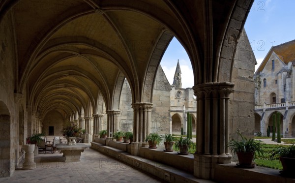 Cistercian abbey founded in 1228, cloister west wing to the north, centre stair tower of the church