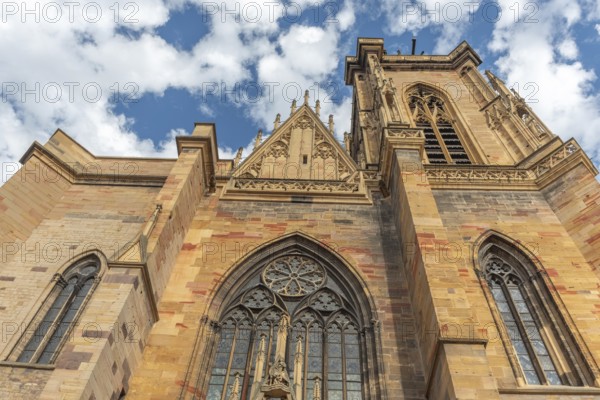 Facade of the Saint-Martin collegiate church in the city center. Colmar, Haut-Rhin, Collectivite