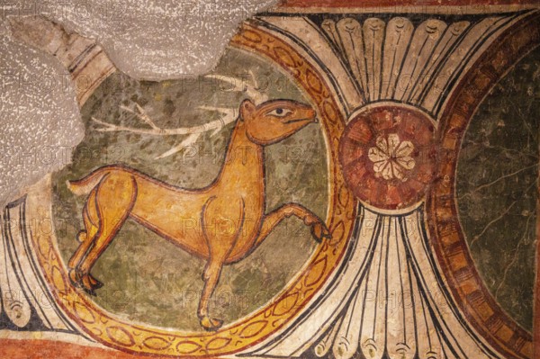 Rampant deer, Abse of Santa María de Taüll, 12th century, Church of Santa María de Taüll, Boí