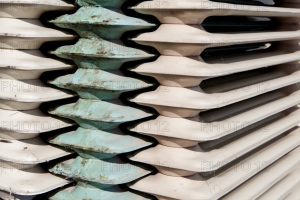 Old cast iron household radiators